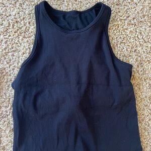 Black and Grey Vuori Ribbed Tank Top